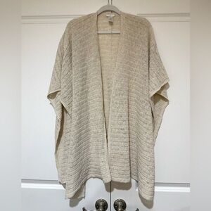 J. Jill Cream Open-Front Knit Cardigan/ Shawl NWOT One-Size
